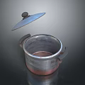 Metal Cooking Pot With Lid And Two Handles For Home Kitchen Use