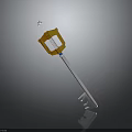 3D Rendered Shiny Metallic Key Featuring Golden Accent And Silver Reflective Handle