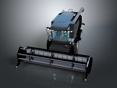 Advanced Modern Agricultural Combine Harvester With Cockpit And Cutting Platform 3d model