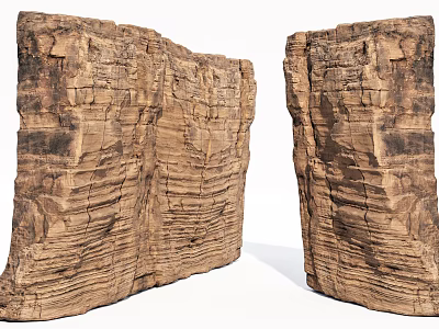 Natural Stone And Wood Structure Featuring Layered Textured Surface Design 3d model