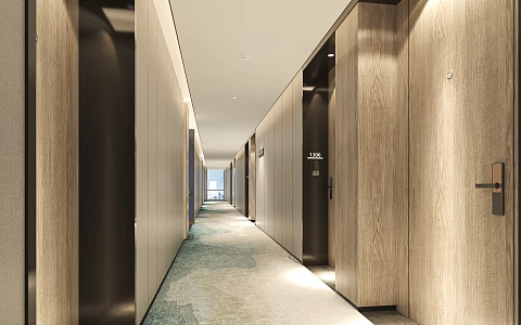 Hotel walkway 3d model