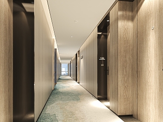 Hotel walkway 3d model