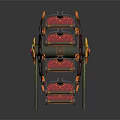Red Ferris Wheel With Yellow Star Decoration Red Cabins And Green Support Frames