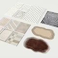 Stylish Square Rugs with Various Geometric Patterns and Neutral Tones for Modern Home Interior