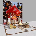 Zhou Hei Ya Festive Christmas Photo Spot With Red Cabin Snow Decorations
