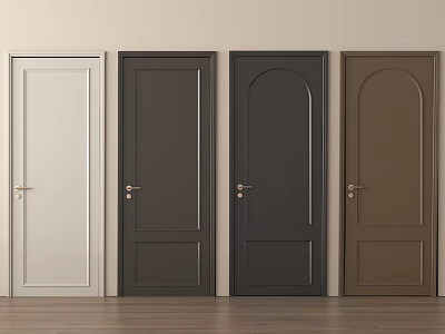 Various Colored Hinged Doors For Modern Home Interior Design And Decoration 3d model