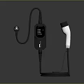 Portable Electric Car Charger With Digital Display And White Connector Charging Cable