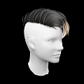 Game Movie Character 3D Head Model With Black Blonde Gradient Short Hair