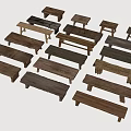 Various Wooden Stools With Different Natural Wood Finishes And Designs