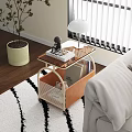 Side cabinet bookcase side a few cream wind 3d model