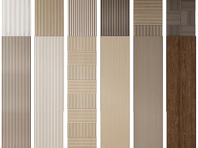 Modern Decorative Wall Panels With Various Textures And Natural Wood Grain Patterns 3d model