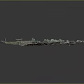 Detailed Topographic Model Featuring Mountains Rivers And Farmland