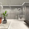 Modern Clothing Store Interior With Hanging Lights Display Racks And Green Plants