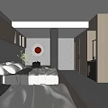 Modern Hotel Room Interior With Sunlit Space Cozy Bed And Decorative Plants