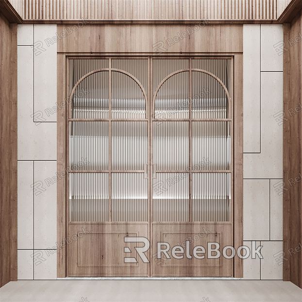 Modern double door glass double door Changhong glass door opposite door model