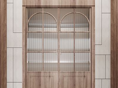 Modern double door glass double door Changhong glass door opposite door model