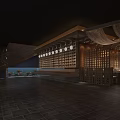 Elegant Modern Restaurant Interior With Warm Lighting And Wooden Decor Elements