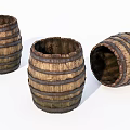 Decorative Ornament Set with Wooden Barrels Rustic Vintage Design for Home Decor