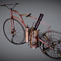 Vintage Bicycle Design With Antique Engine And Retro Mechanical Details