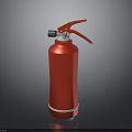 Red Fire Extinguisher With Red Handle Silver Nozzle And Reflective Surface