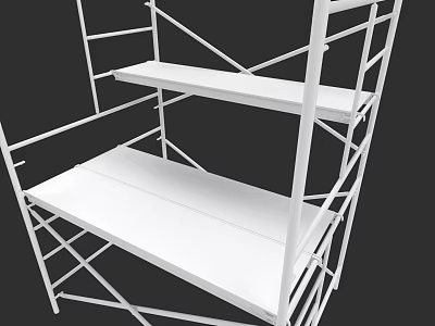 Industrial Equipment Featuring White Metal Frame Multi Tiered Shelving For Industrial Use 3d model