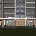 Modern Residential Building With Modern Facade Design And Landscaped Entrance Area