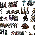 Various Detailed Fantasy Sci Fi Character Sculpture Carvings And Models Collection