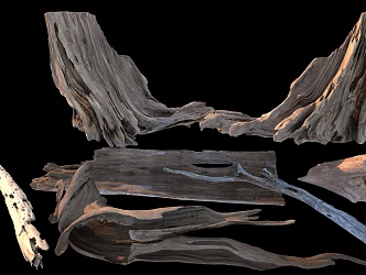 branches trees dead wood rotten wood 3d model