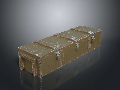 Green Worn Wooden Storage Box With Metal Clasps For Home Organization Use 3d model Green Worn Wooden Storage Box With Metal Clasps For Home Organization Use 3d model