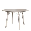 Modern Light Colored Round Dining Table With Unique Leg Structure Design 3d model