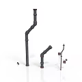Industrial Metal Pipe Equipment With Elbow Joints Straight Sections And Brackets