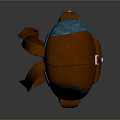 Blue Canvas Backpack With Brown Leather Flap Buckle And Side Pockets