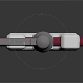Industrial Metal Mechanical Component With Long Rod Symbolic Top And Red White Base