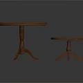 Wooden Round Coffee Tables Set of Two with Small and Large Sizes for Living Room