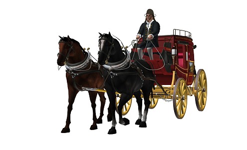 European-style aristocratic carriage driver 3d model