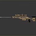 Golden Sniper Rifle With Scope Long Barrel And Metallic Reflective Finish