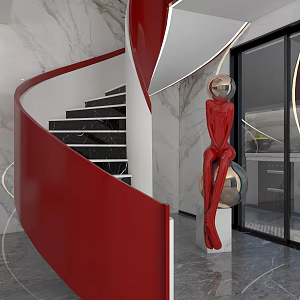 modern revolving staircase 3d model