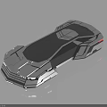 Futuristic Concept Car With Sleek Silver Body Transparent Roof And Geometric Design