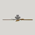 Ceiling Fan With Five Wooden Blades And White Base For Indoor Home Use