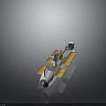 Industrial Scientific Equipment With Elongated Modular Structure Yellow Sections And White Components