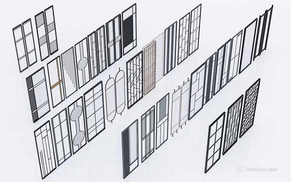 Various Modern Room Divider Designs For Interior Decor And Space Partitioning 3d model