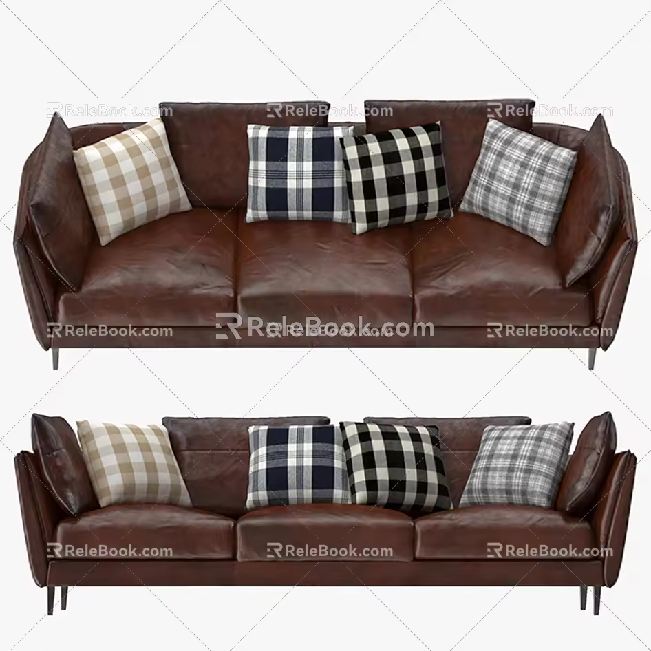 Three-seat sofa 3d model