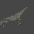 Realistic Tyrannosaurus Rex Dinosaur 3D Model With Open Mouth And Scaled Skin