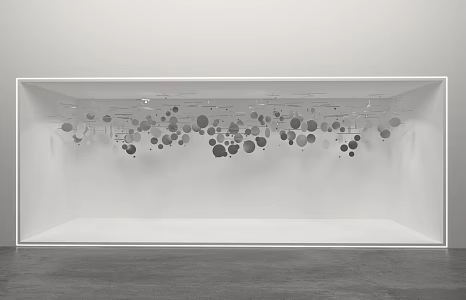 Hanging metal ceiling circle 3d model