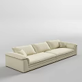 Cream Three Seater Sofa With Modern Design And Comfortable Cushions