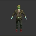 Man In Brown Suit With White Hair Red Tie Waistcoat White Gloves And Red Shoes