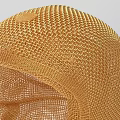 Lightweight Yellow Woven Mesh Hat With Adjustable Strap For Daily Wear