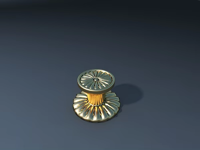 Road Facilities Golden Decorative Flower Base Reflective Road Stud For Traffic Safety 3d model