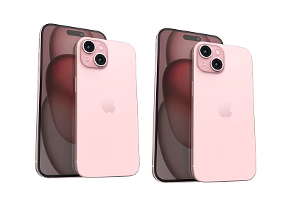 Apple Digital Smartphones With Dual Camera Pink And Dark Sleek Design 3d model