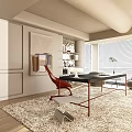 Modern Study Room With Minimalist Furniture And Decor
